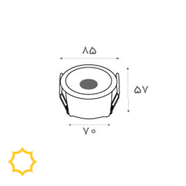 چراغ دکوراتیو سقفی توکار 12 وات با رفلکتور