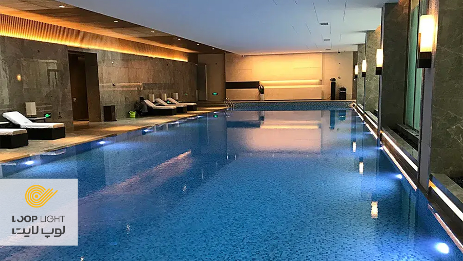 نورپردازی استخر سرپوشیده با ریسه