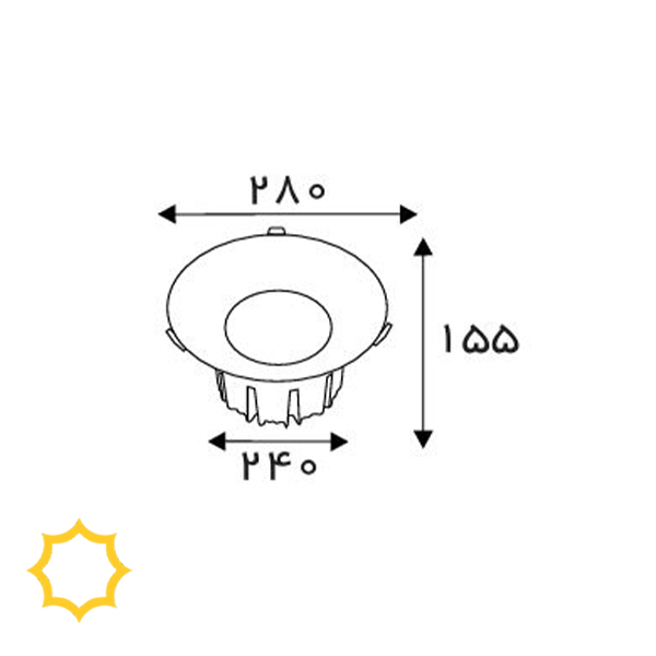 پنل سقفی 100 وات COB دان لایت رویه 28 سانت