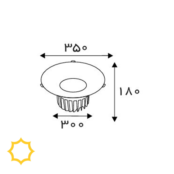 پنل سقفی 100 وات COB دان لایت رویه 35 سانت