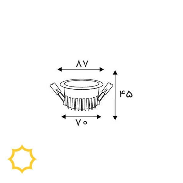 چراغ COB سقفی 10 وات آوورا رفلکتوردار