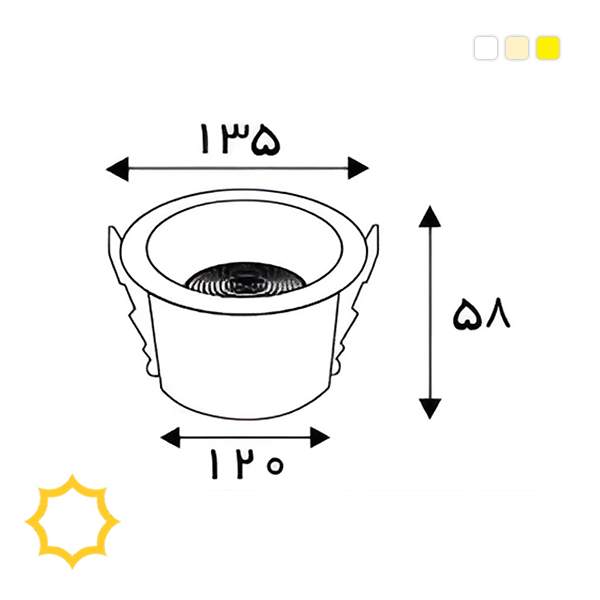 چراغ سقفی 20 وات SMD کورسا