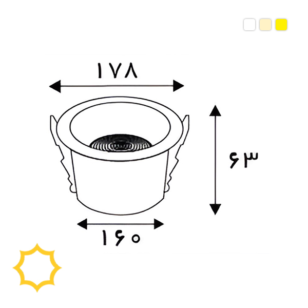 چراغ سقفی 30 وات SMD کورسا