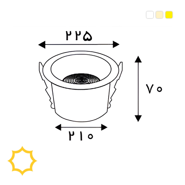 چراغ سقفی 40 وات SMD کورسا