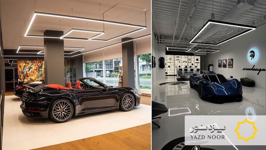 ایده نورپردازی نمایشگاه ماشین