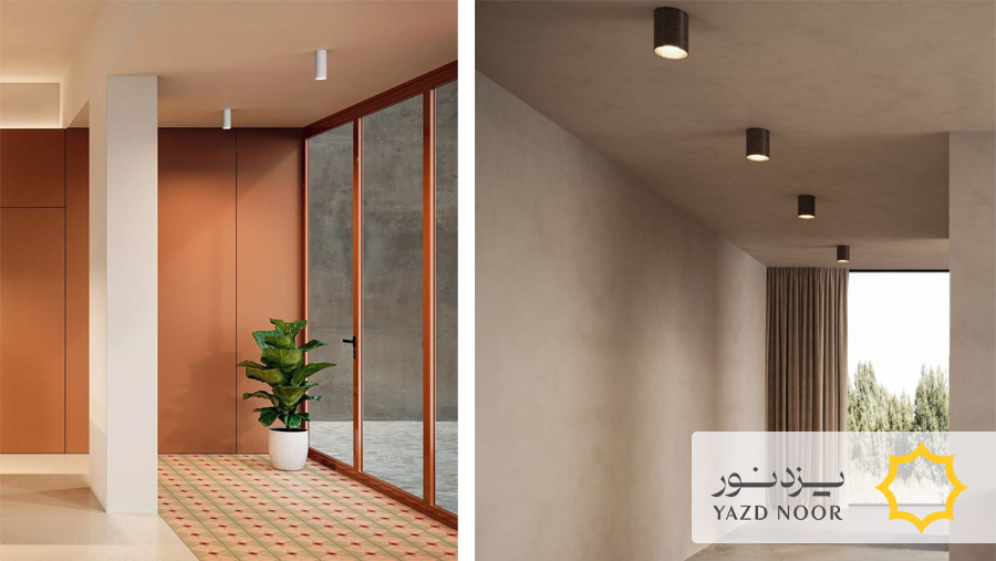 کاربردهای چراغ‌های استوانه‌ای در نورپردازی سقف مدرن