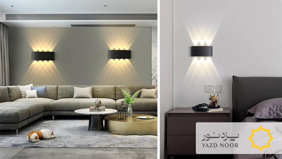 قاب‌بندی نوری دیوار، کنار پنجره‌ها و ستون‌ها